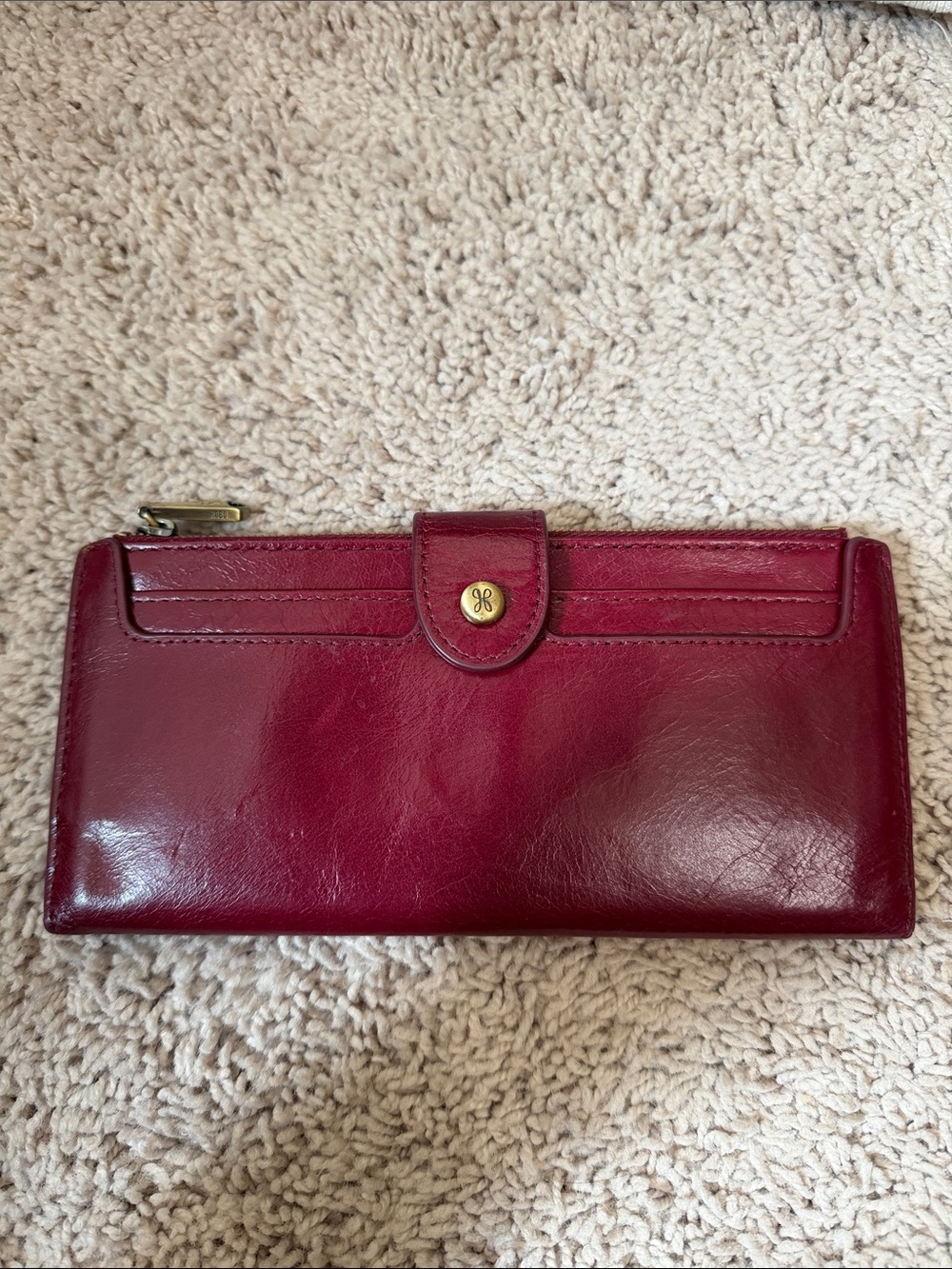 Hobo Dunn Continental Leather Wallet, Vintage Cardinal